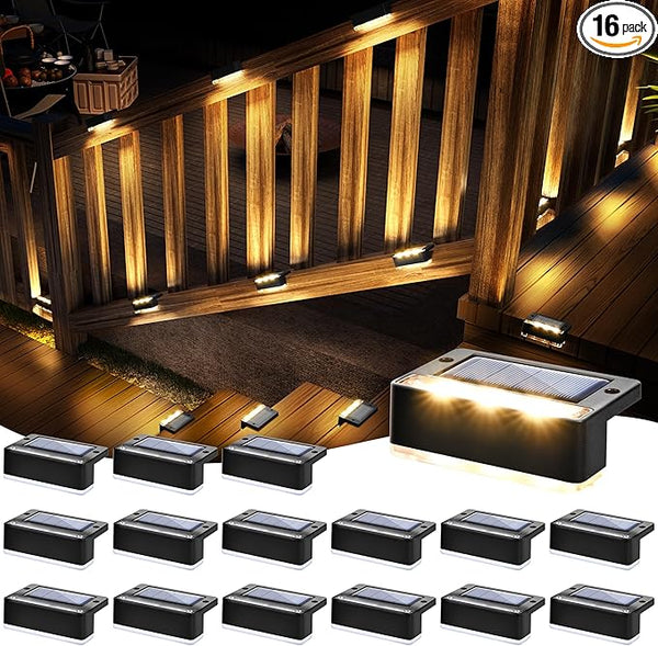 SOLPEX Solar Fence Lights, Solar Deck Lights Outdoor Waterproof Solar Powered for Step, Stair, Balcony,Front | Lumora