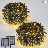 QITONG 2 Pack Solar Christmas Lights Warm White, Each 66ft 200 LED Solar String Lights Outdoor Waterproof, 8 Modes | Lumora