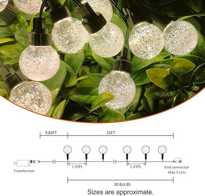AWQ 35 FT Globe String Lights Outdoor Commercial Grade Light with 20 G50 Shatterproof LED Bulbs Waterproof Extendable for Indoor Outdoor Wedding Garden Party Christmas Trees Decoration (Warm)
