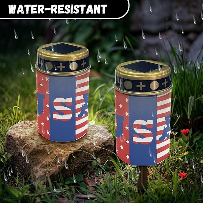 Solar Pathway Lights Outdoor,American Flag Solar Lights Outdoor, Waterproof Solar Garden Lights Solar Powered | Lumora
