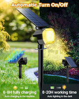 btfarm 2 Pack Solar Spot Lights Outdoor Waterproof IP65, 52 LED Landscape Lights 3 Lighting Modes, Spotlights | Lumora