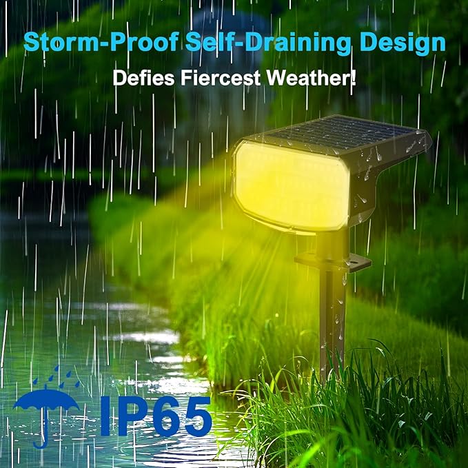 Solar Lights Outdoor Waterproof IP65,Auto On/Off, 2700K 2 Lighting Modes, Super Bright LED, Solar Powered Yard | Lumora