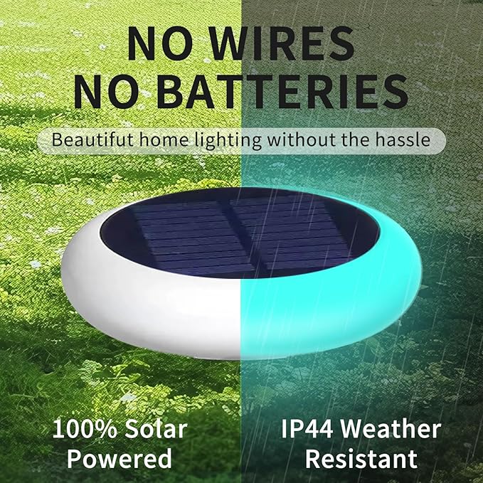 Solar Garden Pathway Lights Color Changing LED Disc Stakes 6 Pack Outdoor Landscape Lighting for Yard Park Walkway | Lumora