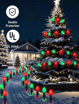 25Ft C9 LED Christmas Lights Outdoor, C9 Red and Green Christmas String Lights with 26 LED Shatterproof Bulb | Lumora