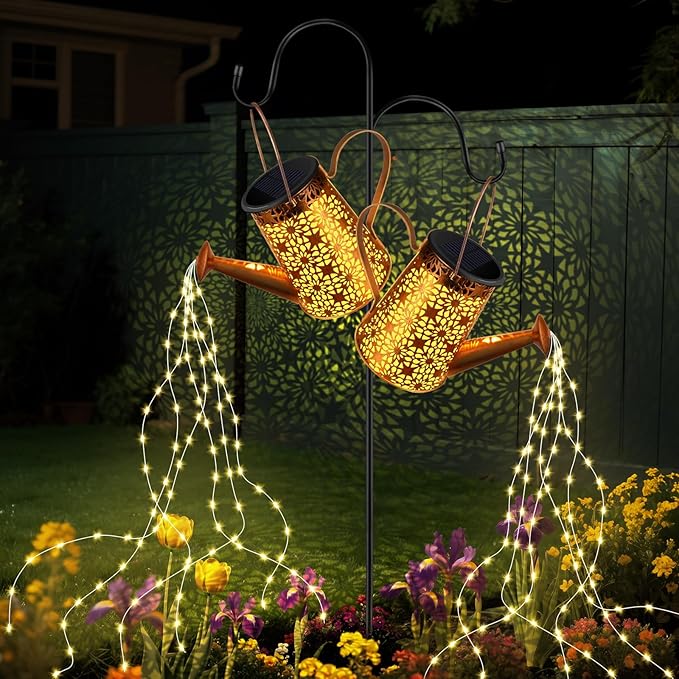 Solar Watering Can with Lights, Large Waterproof Solar Outdoor Lights Decorative Metal Solar Garden Lights Solar | Lumora