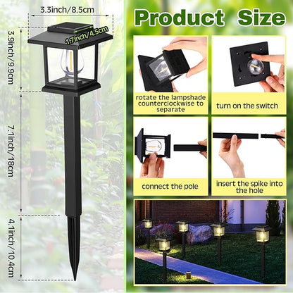 20 Pack Solar Pathway Outdoor Lights Waterproof IP55 House Shape Solar Walkway Garden LED Lights Decoration for Yard Patio Landscape Outside Lawn Driveway