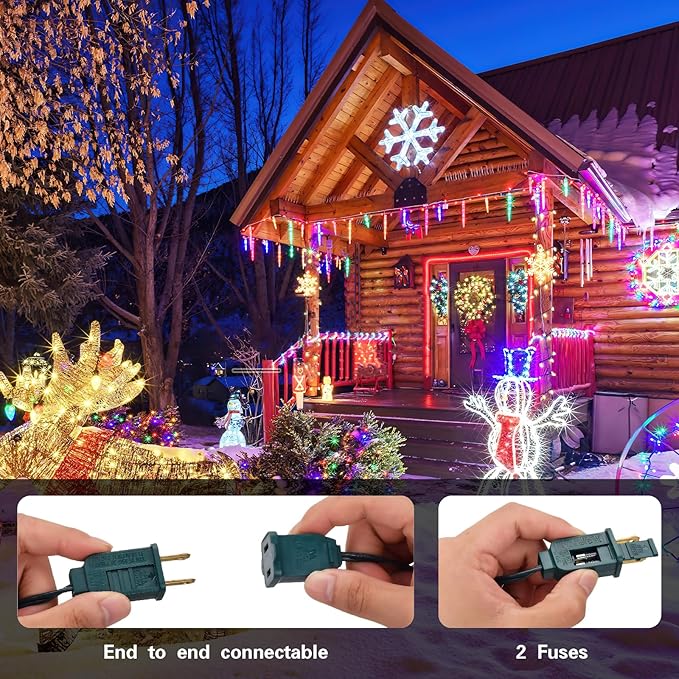 C7 LED Christmas Lights - 25FT Outdoor Multicolor String Lights, Vintage Hanging Decor for Roofline, Xmas Tree | Lumora