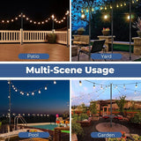Adjustable String Light Pole 8 FT, 1 Pack Heavy Duty 38mm Rustproof Metal Mounting Pole for Deck, Fence, Patio | Lumora