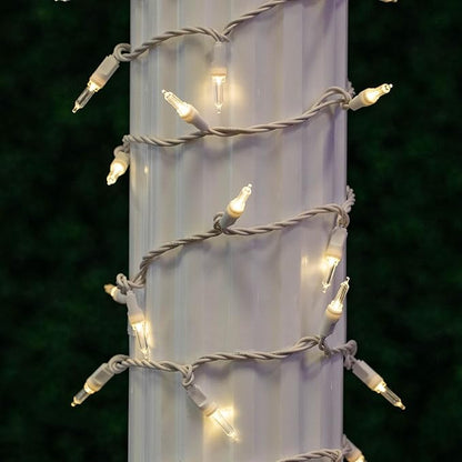 Novelty Lights Vintage Style T5 Warm White LED Christmas Lights, 11.5 Feet White Wire String of 35 Mini Bulbs, UL Listed Indoor/Outdoor Tree Lighting