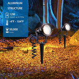 SUNVIE Outdoor Landscape LED Lighting 12W Waterproof Graden Lights COB Led Spotlights with Spiked Stand for Lawn | Lumora