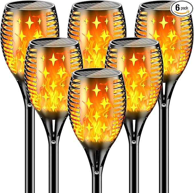 YoungPower 43'' Large Solar Torch Light Flickering Flames, Waterproof Outdoor Decoration Light for Yard Driveway, 6 | Lumora