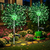 suddus St. Patrick's Day Decorations Solar Firework Lights - 150 LED Green Outdoor Garden Lights, 8 Modes DIY | Lumora