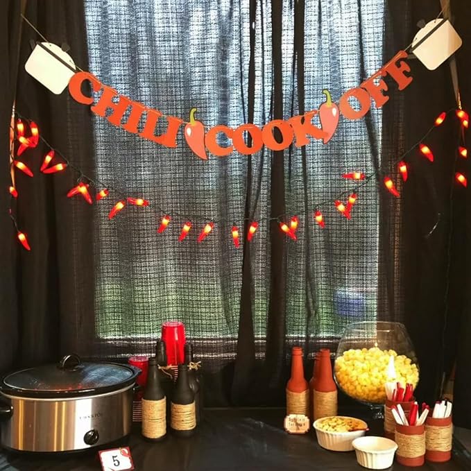 SUNSGNE Chili Pepper Christmas String Lights, 13.6FT Cinco De Mayo Lights with 35 Red Hot Chili Pepper Lights, Red Decorative String Lights for Outdoor Indoor Kitchen Patio Party Cinco De Mayo Decor