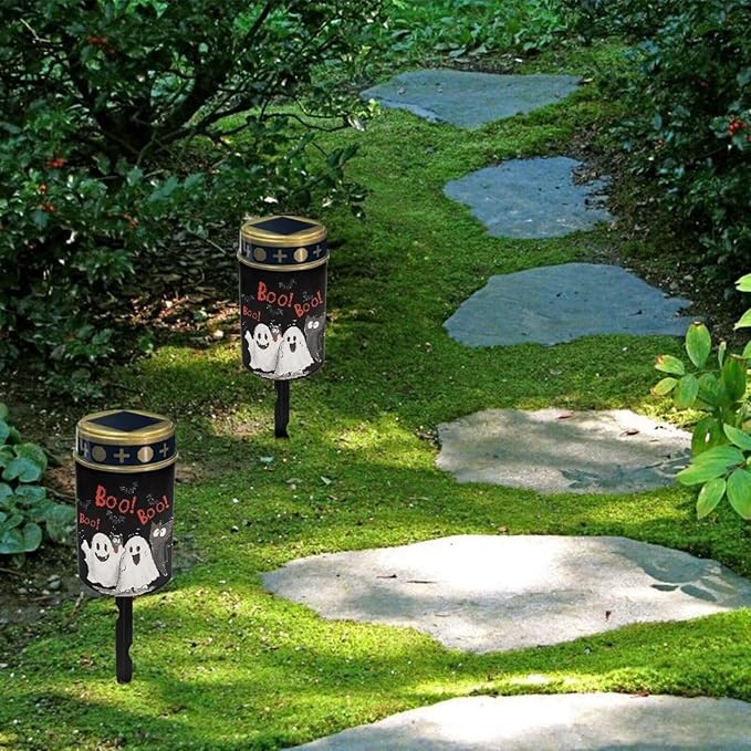 Ghosts Landscape Solar Lights Outdoor Waterproof for Halloween Decor Outdoor Solar Landscape Lighting Sun Powered Outdoor Lights Solar Pathway Lights for Outside