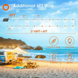 addlon 100FT(2FT) Solar String Lights Outdoor Waterproof with 6W Panel USB Charing & Remote Control Patio Lights | Lumora