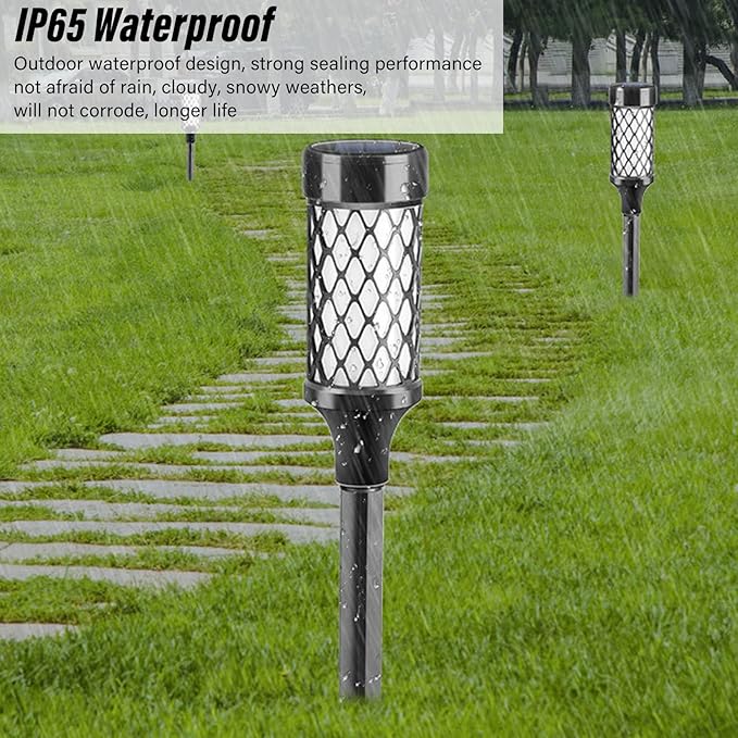 Tyenaza Solar Landscape Light, Outdoor LED Solar Garden Lamp - Waterproof Solar Pathway Lights for Patio Lawn Path - Decorative Solar Lights