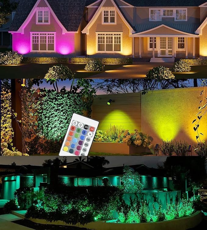 RGB Landscape Lights Low Voltage Color Changing LED Landscape Lighting IP66 Waterproof Outdoor Spotlight 5W 12V | Lumora