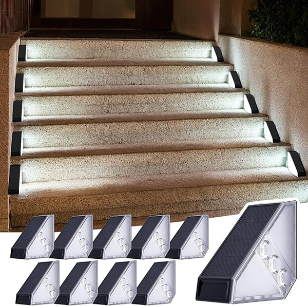 JSOT Solar Lights for Step 10 Pack, Stair Lights Outdoor Yard Decor, IP65 Waterproof Deck Lighting for Outside | Lumora