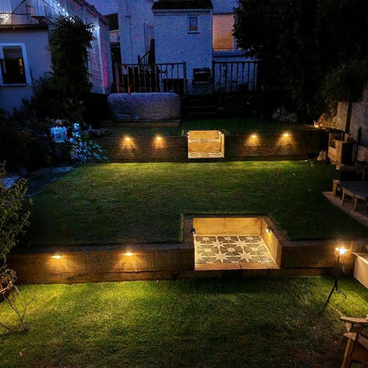 Solar Deck Lights Outdoor, Waterproof Solar Step Lights, Outdoor Solar Lights for Outside Stairs, Step, Fence, Yard, Patio, Pathway, 4 Pack