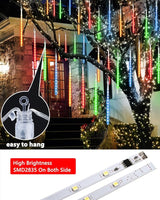 Flacchi Multicolor 20 Tubes Meteor Shower Icicle Light 480 LED Raindrop Lights with Timer - Outdoor String Light | Lumora