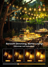 Brightown Outdoor String Lights, 50FT 18+1 LED ST38 LED Patio Lights Shatterproof, Dimmable IP65 Waterproof | Lumora