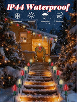 19.5FT Red and White Christmas Pathway Lights Outdoor, C9 LED Christmas Lights Outdoor with 10 Bulbs,Connectable | Lumora