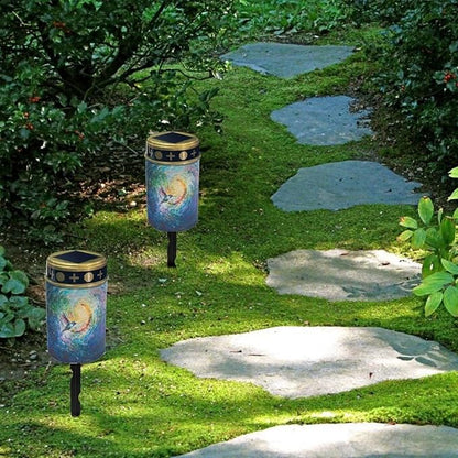 Hummingbird Cemetery Solar Lights Waterproof Energy Saving Solar Garden Lights Remembering Loved Ones Love Pets Grave Memorial Lights for Cemetery Garden Courtyard Paths