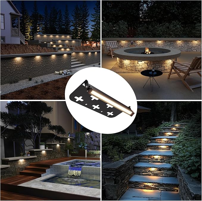 Teekuv 8 Pack 7 Inch Retaining Wall Lights, 5W LED Hardscape Lighting, 12V AC/DC Low Voltage Paver Lights Outdoor | Lumora