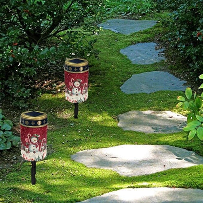 Snowman Candy Solar Lights for Garden Solar Lights Outdoor Pathway Solar Garden Light Decorative Landscape Path Light Waterproof Solar Powered Yard Lawn Lights