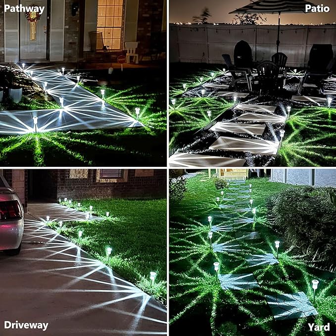 15 Pack Solar Pathway Lights Solar Lights Outdoor, Led Waterproof Yard Walkway Lighting Stainless Steel Garden | Lumora