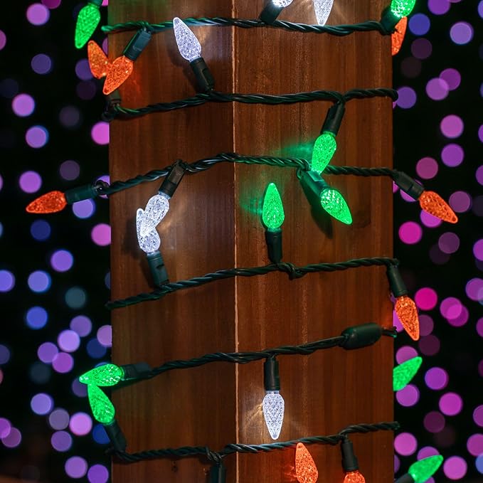 70 Light 24Ft St. Patrick’s Day Lights Commercial String Lights C6 LED Strawberry Faceted Bulb – | Lumora