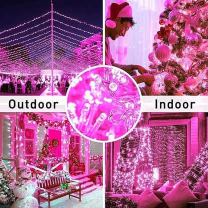 FULLBELL Room Decorations Easter Lights 33 Ft 100 LED Memorable Pink LED String Lights Tree Indoor Outdoor