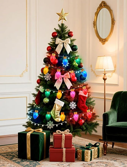 Enchanting Christmas Bubble Lights - 10-Light Bubbling Christmas Light String Creates a Cozy, Magical Glow, Multicolor Decorative Lights for Indoor Christmas Tree, Party & Holiday Ambiance