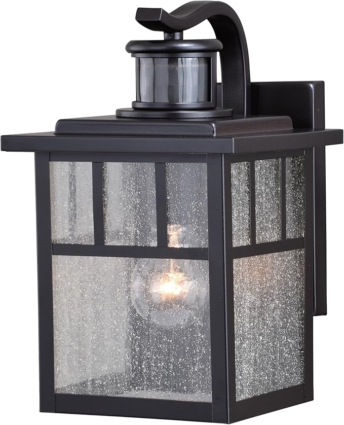 VAXCEL Mission Bronze Motion Sensor Dusk to Dawn Outdoor Mission Wall Light | Lumora