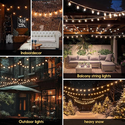 G40 Globe String Lights 60ft LED Shatterproof Hanging Patio Lights, 20+2 Bulbs, Waterproof Connectable for Indoor Outdoor Decor Garden Camping Backyard Valentine's Day Gifts for Men Him Hubby