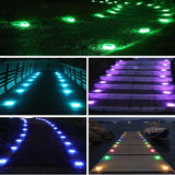 AGPTEK RGB Solar Deck Lights with Remote Control 12 Pack, One-Click Sync Group Control & 10 Light Modes & RGB | Lumora