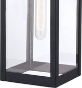 VAXCEL Kinzie Outdoor Porch Light, 6" W x 16.75" H Black Outdoor Lantern, Modern Dusk to Dawn Wall Light for Porch | Lumora
