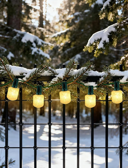 Outdoor String Lights, 25FT T40 Retro LED Christmas Lights, Waterproof Warm White Patio Lights for Porch, Bistro, Party, Holiday Decorations, Connectable, Shatterproof, Green Wire