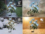 Solar Garden Rose Lights by FANCYPOP, 2 Pack Most Realistic 12 LED Flower Stake Lights, IP65 - Outdoor Path Light | Lumora