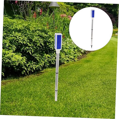 2pcs Solar Roadblock Light Solar Pathway Lights Landscape Lighting Driveway Marker Lights Traffic Stop Light Yard Markers LED Garden Lights Blue Stainless Steel