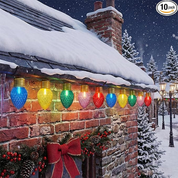 16FT Jumbo Christmas Lights,C7 Jumbo Xmas String Light Christmas Outdoor Decorations Lights with 10 Large Diamond | Lumora