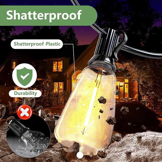 100FT Solar String Lights, Waterproof Solar Powered Patio Lights, 3 Light Modes with Remote & USB Port, 30 LED | Lumora