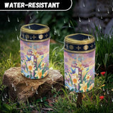 Orange Flower Cemetery Candles for Grave Solar Patio Lights Outdoor Waterproof Grave Solar Lights Solar Cross | Lumora