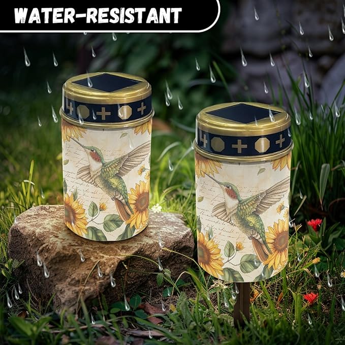 Solar Stake Lights Hummingbird for Yard Solar Light Eco-Friendly Outdoor Solar Lamp Grave Garden Decorations Memorial Gifts