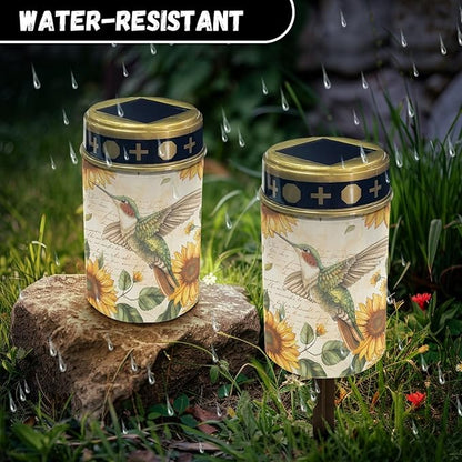 Solar Stake Lights Hummingbird for Yard Solar Light Eco-Friendly Outdoor Solar Lamp Grave Garden Decorations Memorial Gifts