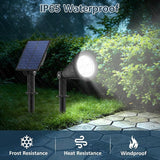 T-SUNUS Christmas Solar Powered LED Spot Light White 6000K, Separated Panel with 9.8ft Cable IP65 Waterproof | Lumora