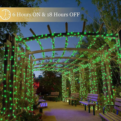 Tcamp 164FT 500 LED Green Christmas Lights, 8 Modes Christmas Tree Lights with Timer Memory Function, Green Wire Starry Fairy String Light for Xmas Tree Outdoor Indoor Decor