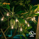 Afirst 20ft 20-Light Dimmable Edison String Lights, Waterproof Outdoor Patio Lights with Real Glass Bulbs (2 Extra | Lumora