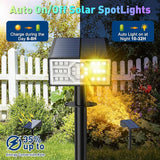 Solar Color Changing RGB Spot Lights Outdoor, 2 Pack/7 Lighting Modes Multicolor Outdoor Lights for Yard Waterproof | Lumora