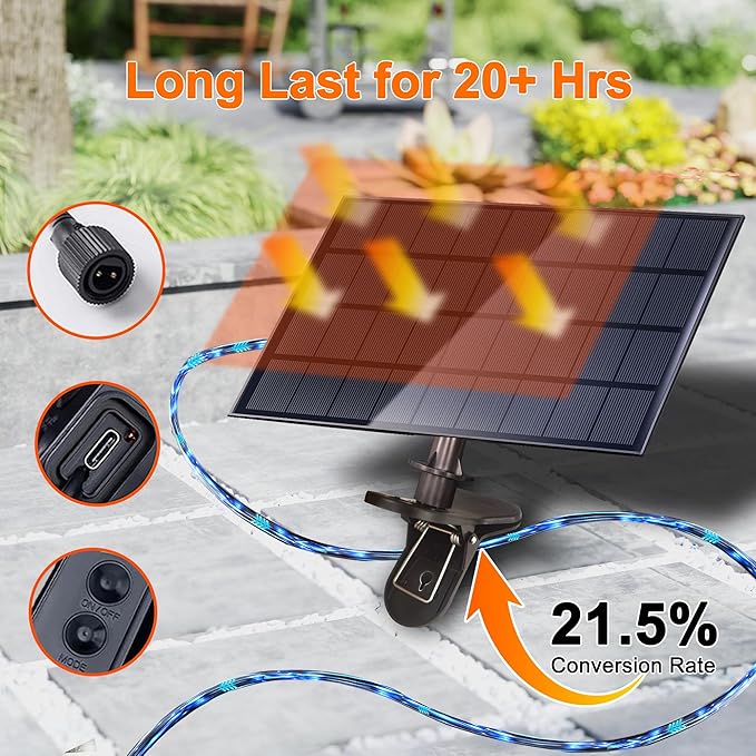 Stright Solar String Light for Outside 120FT with with USB Charging & Remote, Weatherproof Shatterproof LED G40 | Lumora